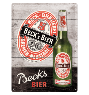 Metalna tabla: Beck's (Green Bottle Wood) - 40x30 cm