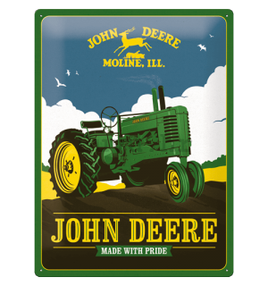 Metalna tabla: John Deere (Made With Pride) - 30x40 cm