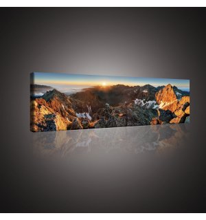 Slika na platnu: Zalazak sunca u planinama - 145x45 cm