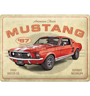 Metalna tabla: Ford Mustang GT 1967 Red - 40x30 cm