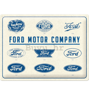 Metalna tabla: Ford Logo Evolution - 40x30 cm