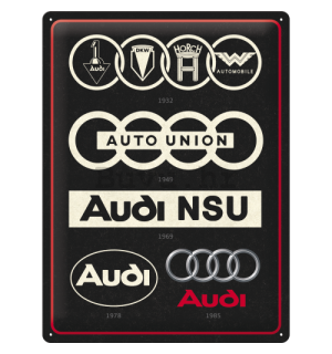 Metalna tabla: Audi Logo Evolution - 40x30 cm