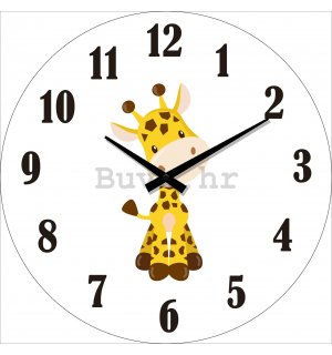 Zidni stakleni sat: Žirafa - 30 cm