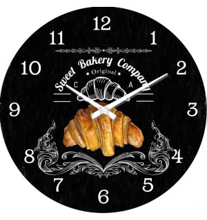 Zidni stakleni sat: Sweet Bakery Company - 30 cm