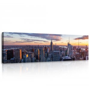 Slika na platnu: Pogled na Manhattan u večernjim satima - 145x45 cm