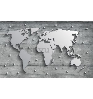Foto tapeta: Metalna karta svijeta - 254x368 cm