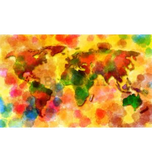 Foto tapeta: Šarena karta svijeta - 254x368 cm