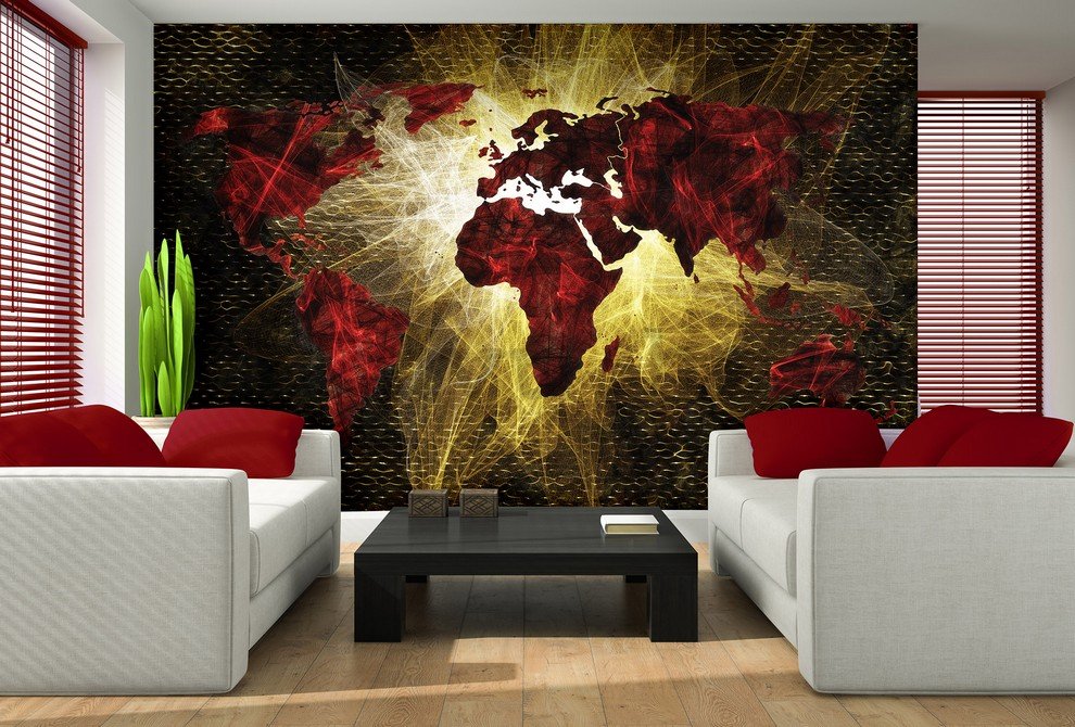 Foto tapeta: Umjetnička karta svijeta (1) - 254x368 cm