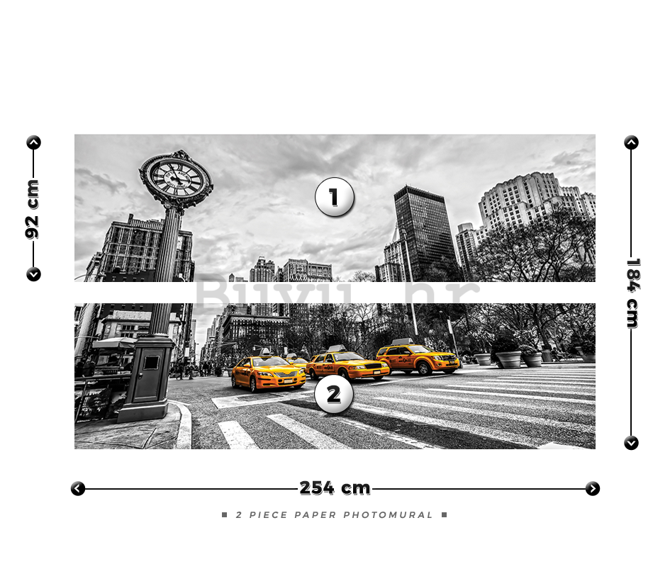 Foto tapeta: New York (Taxi) - 184x254 cm