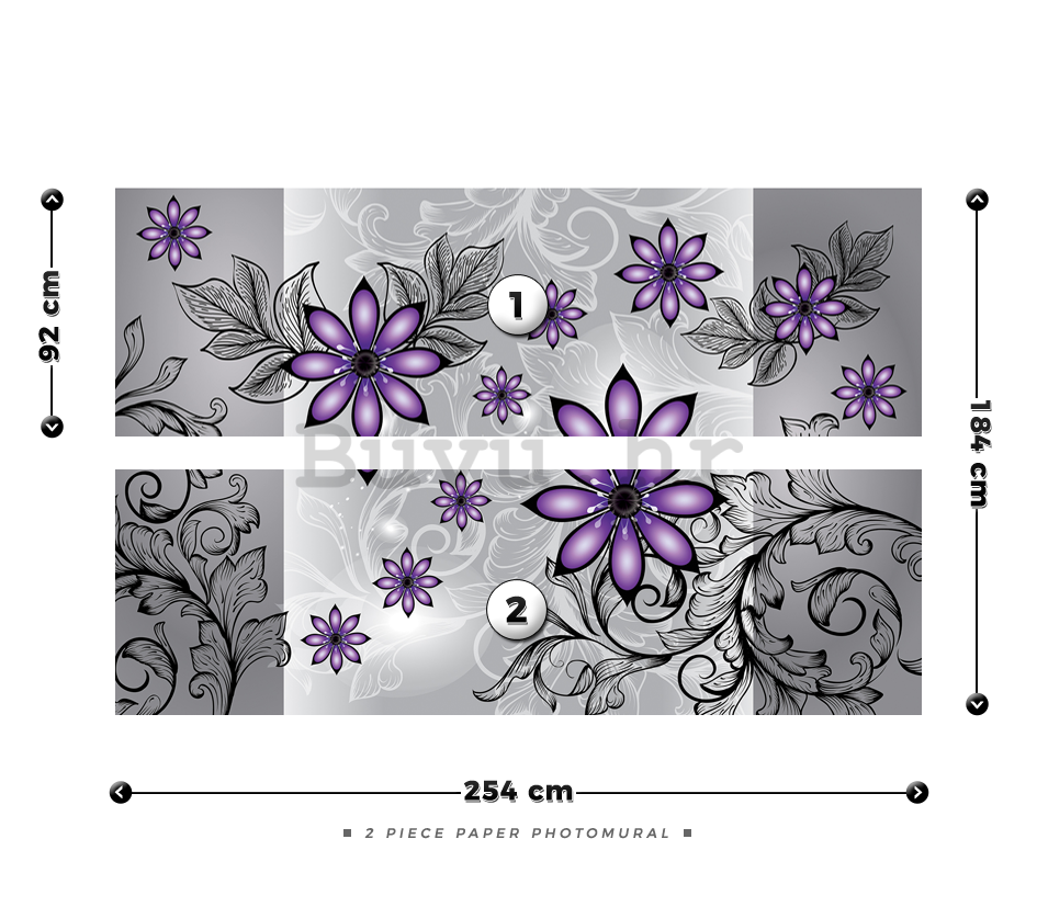 Foto tapeta: Ljubičasto cvijeće (uzorak) - 184x254 cm