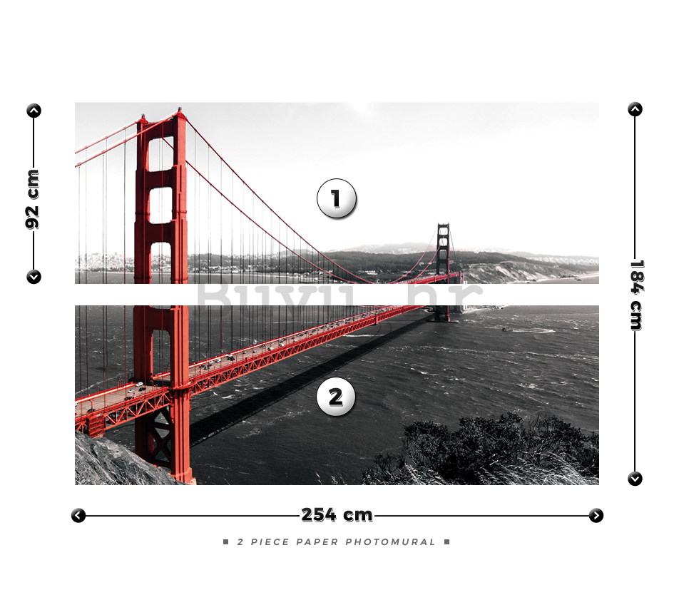 Foto tapeta: Golden Gate Bridge (1) - 184x254 cm