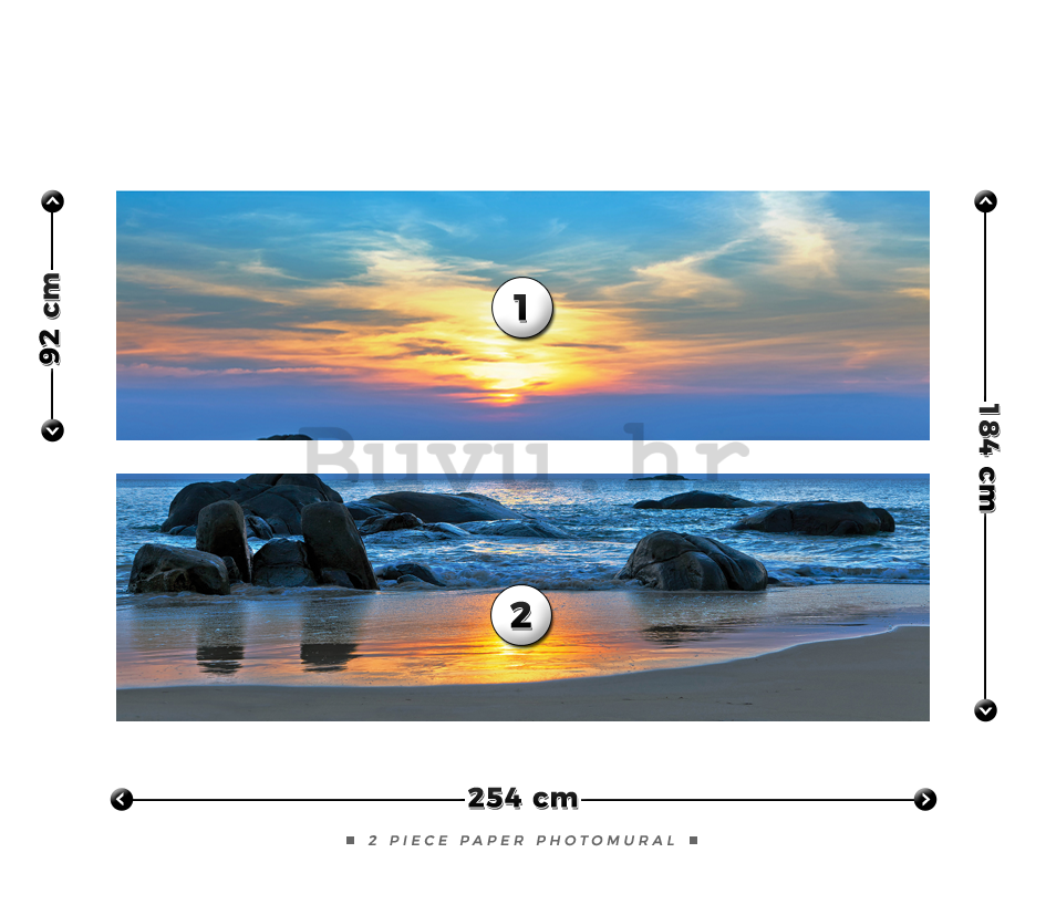 Foto tapeta: Izlazak sunca na plaži - 184x254 cm