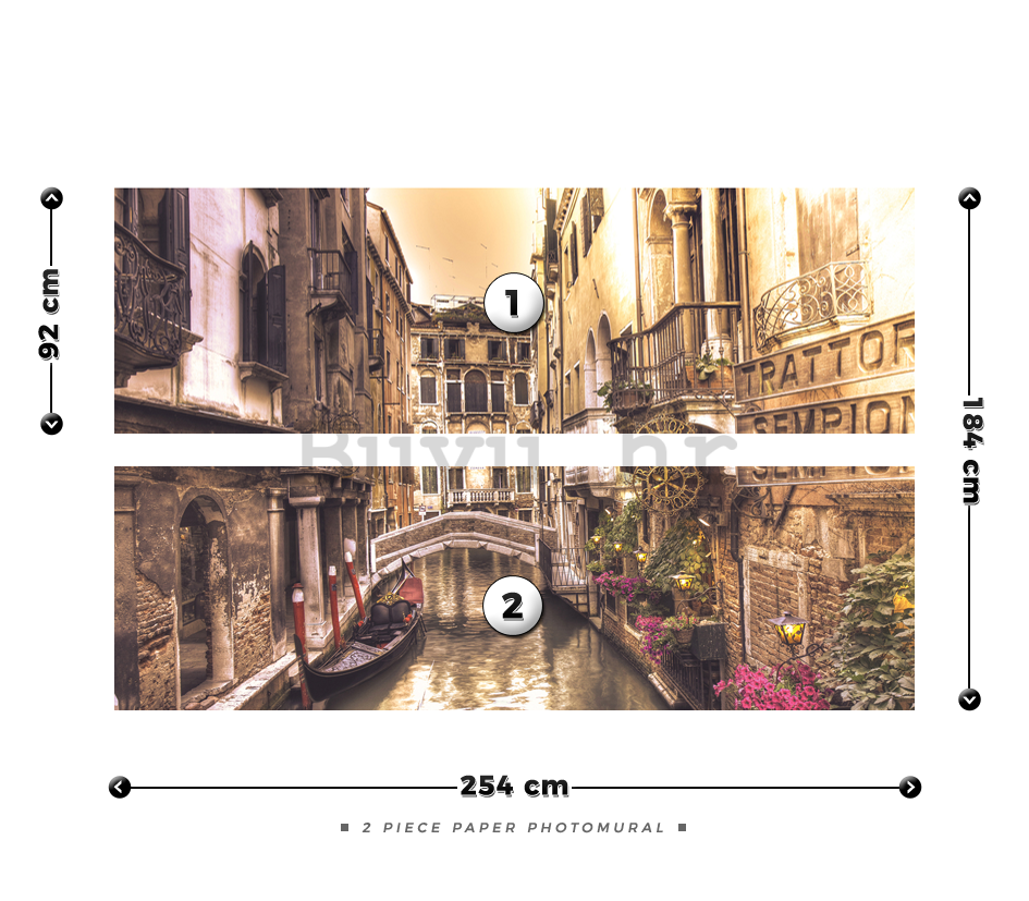 Foto tapeta: Venecija (kanal) - 184x254 cm