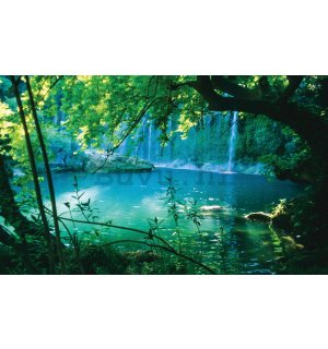 Foto tapeta: Jezero i vodopad - 254x368 cm