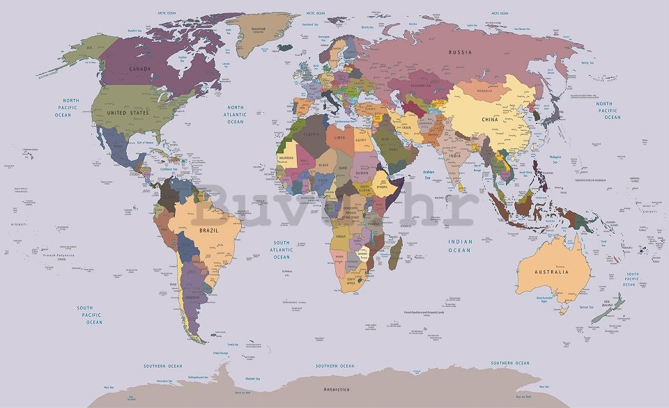Foto tapeta: Karta svijeta (1) - 254x368 cm