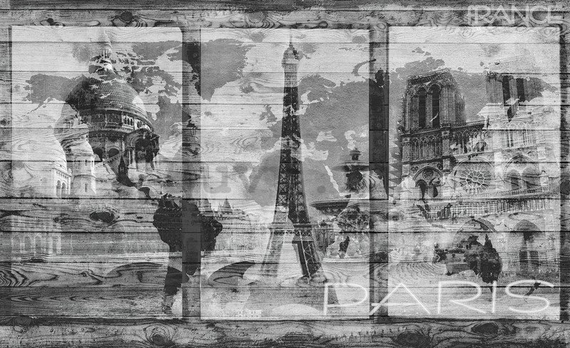 Foto tapeta: Pariz (kolaž) - 254x368 cm