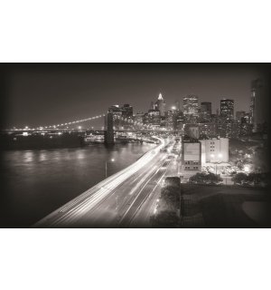 Foto tapeta: Crno-bijeli Brooklyn Bridge (1) - 184x254 cm