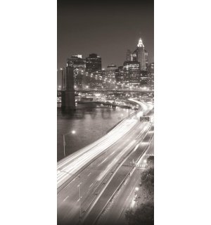 Foto tapeta: Crno-bijeli Brooklyn Bridge (1) - 211x91 cm