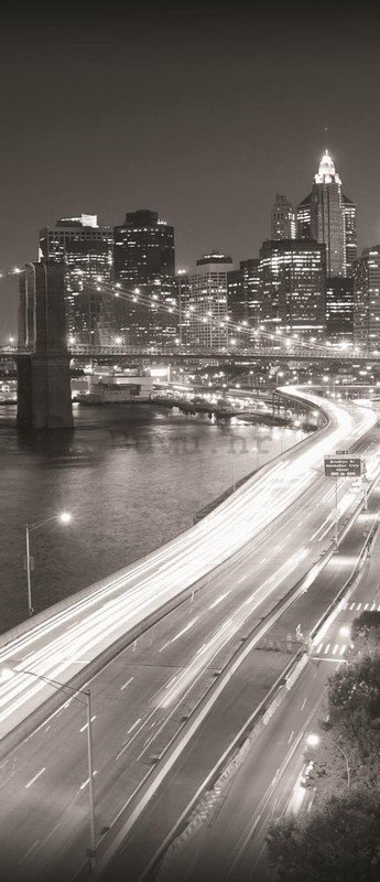 Foto tapeta: Crno-bijeli Brooklyn Bridge (1) - 211x91 cm
