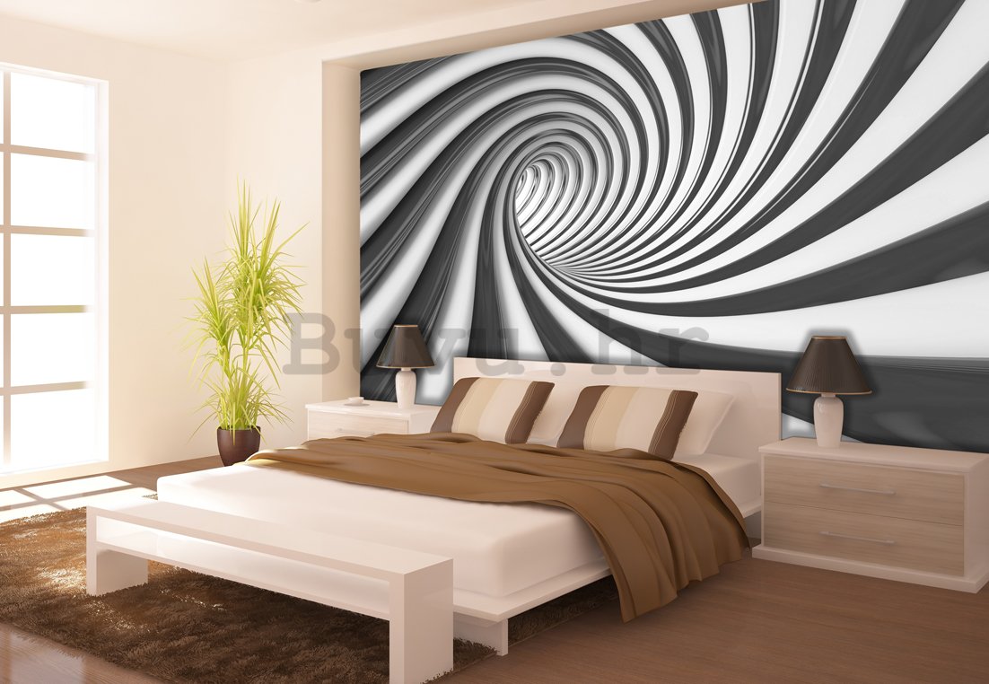 Foto tapeta: Crna spirala - 254x368 cm