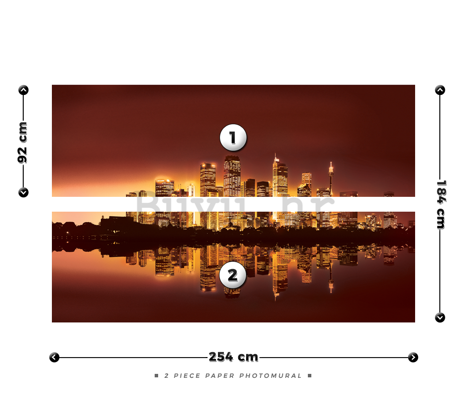 Foto tapeta: Vidik na grad (zalazak sunca) - 184x254 cm