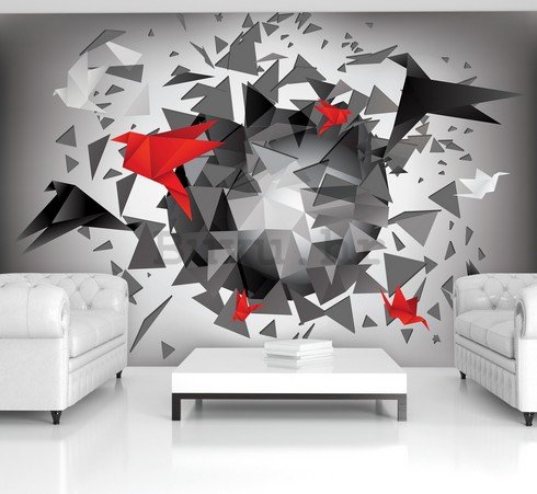 Foto tapeta: Origami apstrakcija (1) - 254x368 cm