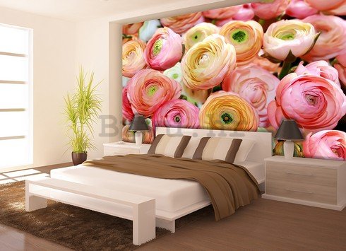 Foto tapeta: Narančaste i ružičaste ruže - 254x368 cm