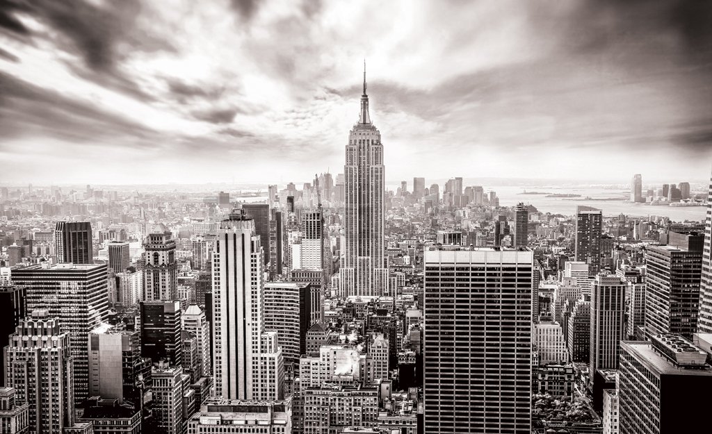 Foto tapeta: Pogled na New York (crno-bijela) - 184x254 cm