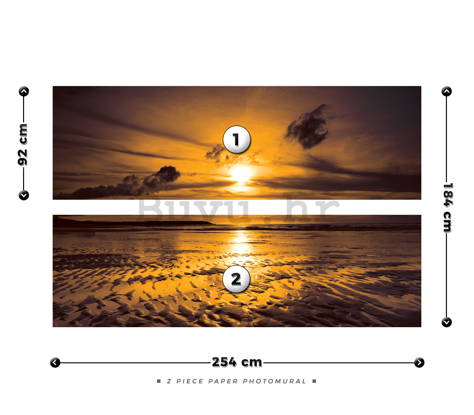 Foto tapeta: Zalazak sunca na plaži (1) - 184x254 cm