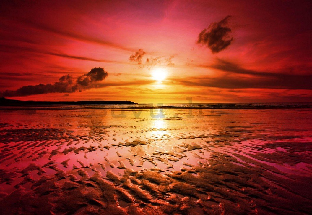 Foto tapeta: Zalazak sunca na plaži (4) - 184x254 cm