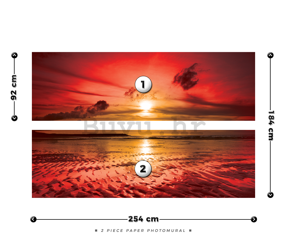 Foto tapeta: Zalazak sunca na plaži (4) - 184x254 cm