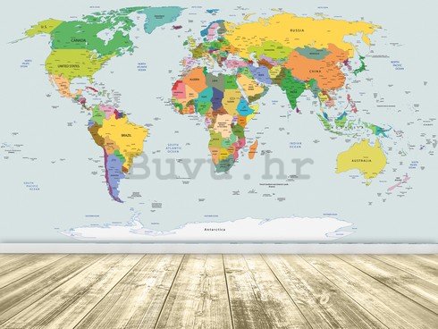 Foto tapeta: Karta svijeta (2) - 254x368 cm