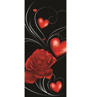 Foto tapeta samoljepljiva: Ruže i Srce - 211x91 cm