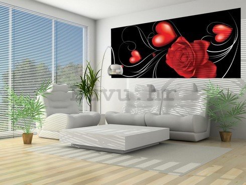 Foto tapeta: Ruže i Srce - 104x250 cm