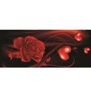 Foto tapeta: Srce s ružom - 104x250 cm