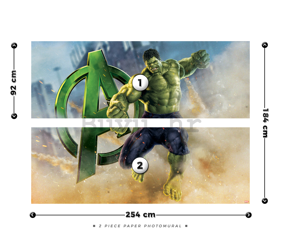 Foto tapeta: Avengers (Hulk) - 184x254 cm