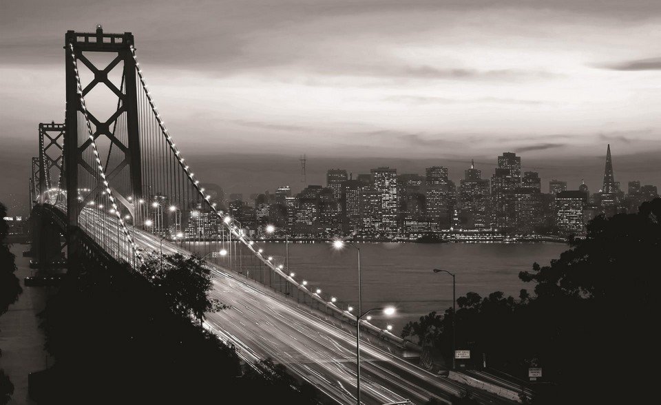 Foto tapeta: Most (Crno-bijeli) - 254x368 cm