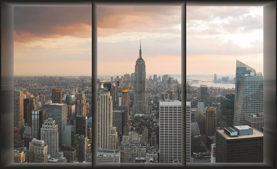 Foto tapeta: Pogled sa prozora na Manhattan - 184x254 cm