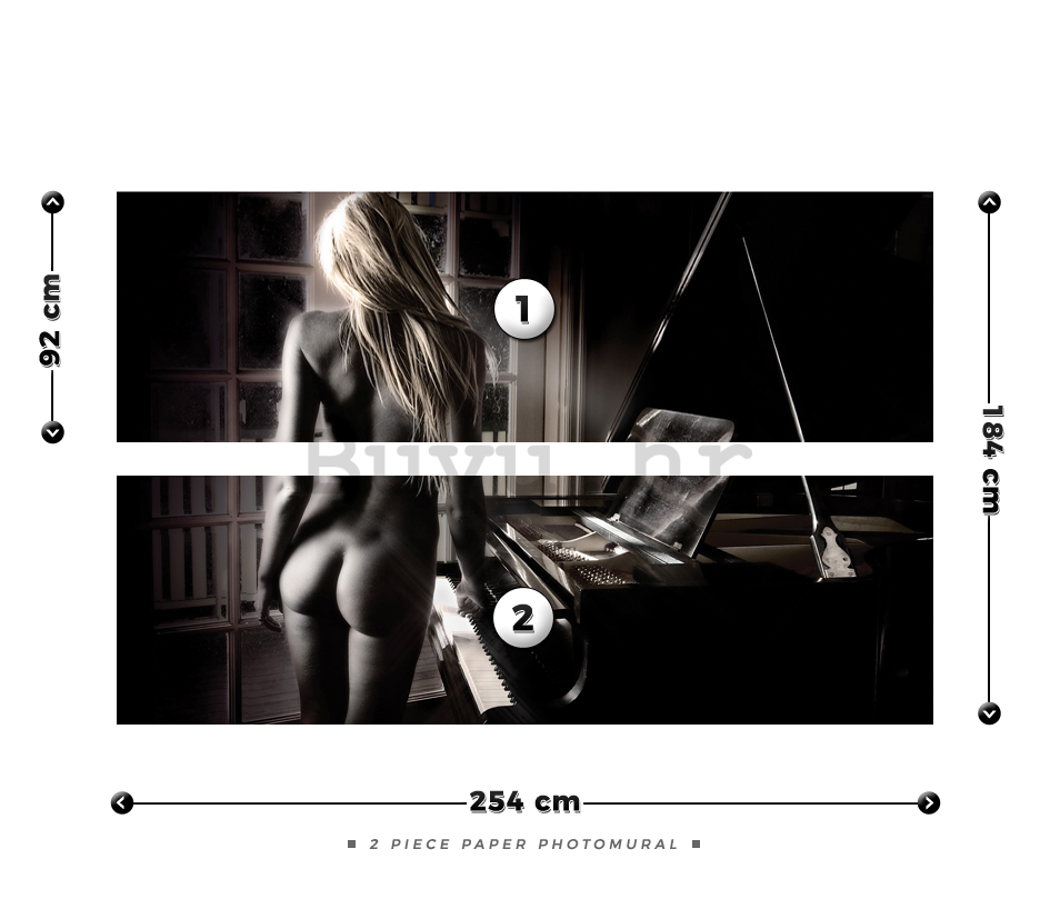 Foto tapeta: Djevojčica pokraj Piana - 184x254 cm