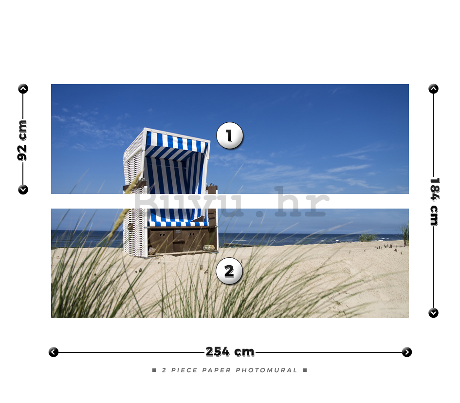 Foto tapeta: Ležaljka na plaži - 184x254 cm