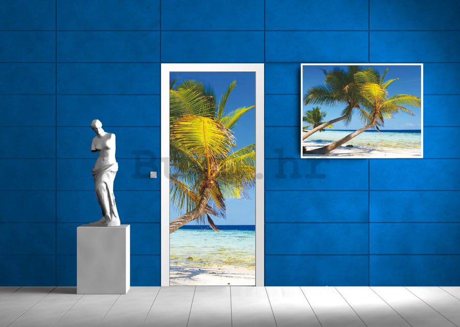 Foto tapeta samoljepljiva: Plaža sa palmom - 211x91 cm