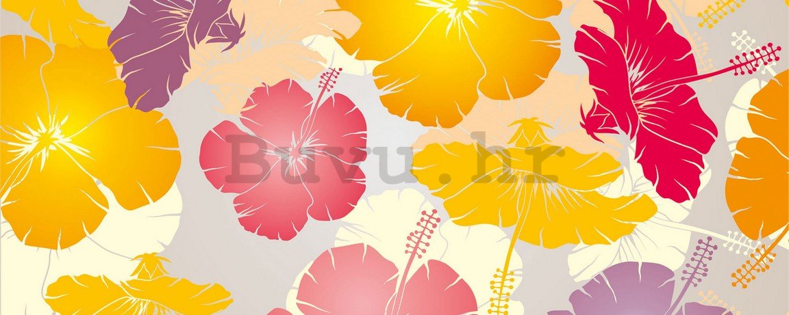 Foto tapeta: Jarko obojena cvijeće - 104x250 cm