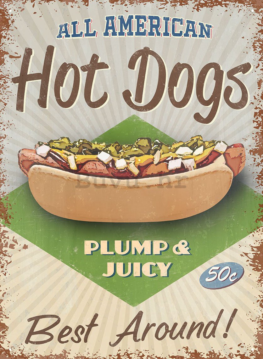 Metalna tabla - All american Hot Dogs