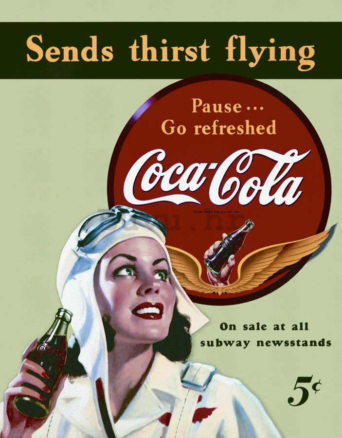 Metalna tabla - Coca-Cola (send thirst flying)
