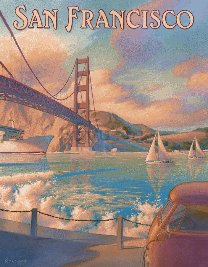 Metalna tabla - San Francisco (Golden Gate Bridge)