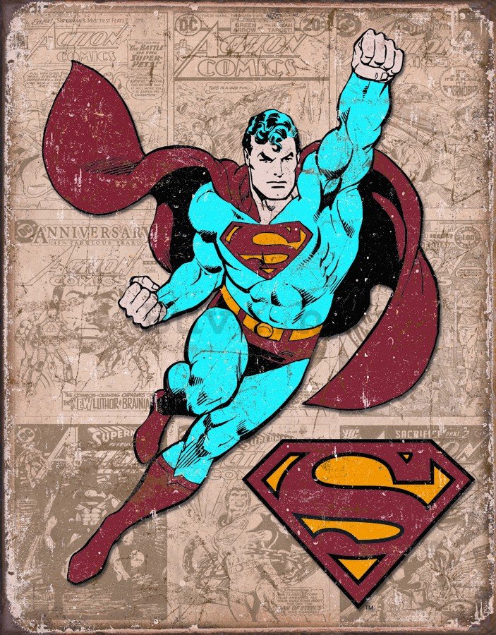 Metalna tabla - Superman Weathered Panels