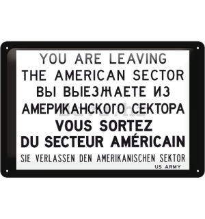 Metalna tabla - You are leaving the american sector
