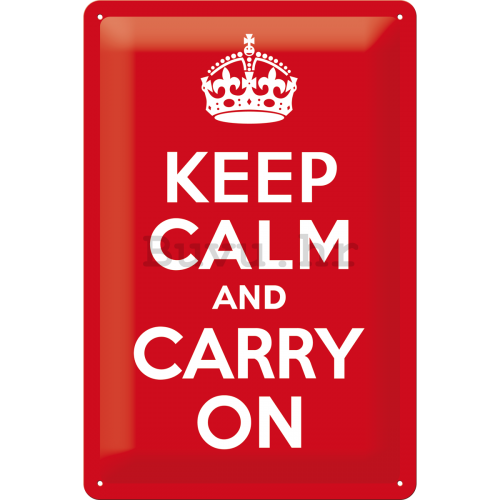 Metalna tabla: Keep Calm and Carry On - 30x20 cm