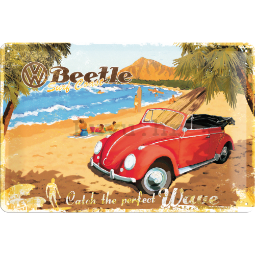 Metalna tabla - VW Beetle Ready for the Beach