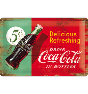 Metalna tabla: Coca-Cola (vobojnica) - 20x30 cm